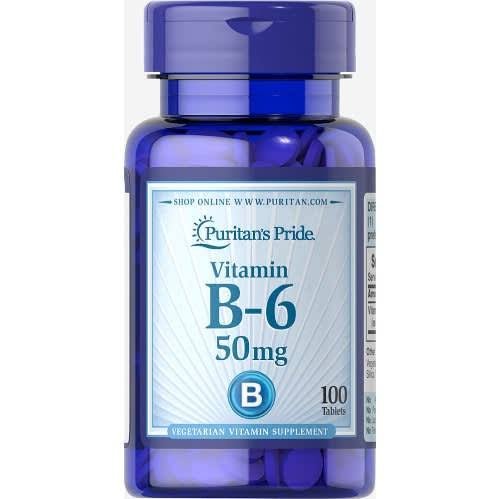 Puritan's Pride Vitamin B-6 (Pyridoxine Hydrochloride) 50 mg-100 Tablets - Ome's Beauty Mart
