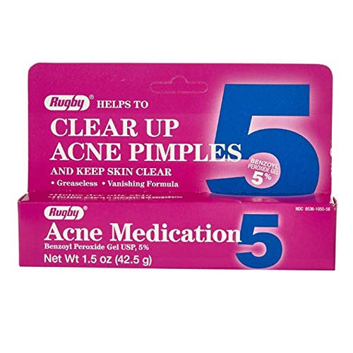 RUGBY ACNE MEDICATION 5% BENZOYL PEROXIDE GEL 42.5 G - Ome's Beauty Mart