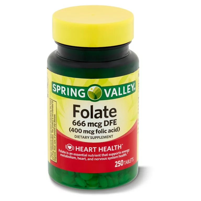 Spring Valley Folic Acid Tablets, 400 mcg, 250 Ct - Ome's Beauty Mart