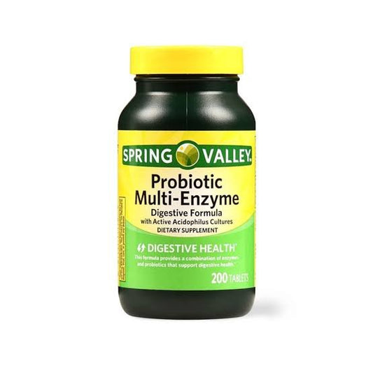 Spring Valley Probiotic Multi-Enzyme Digestive Formula Tablets , 200 count - Ome's Beauty Mart