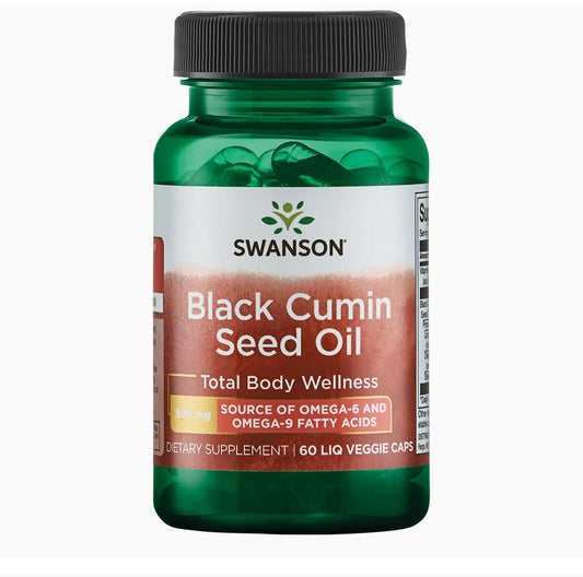 Swanson Black Cumin Seed Oil | Black Seed Oil | Total Body Wellness | Source of Omega-9 & Omega-6 | 60 Capsules Exp 11/2025 - Ome's Beauty Mart
