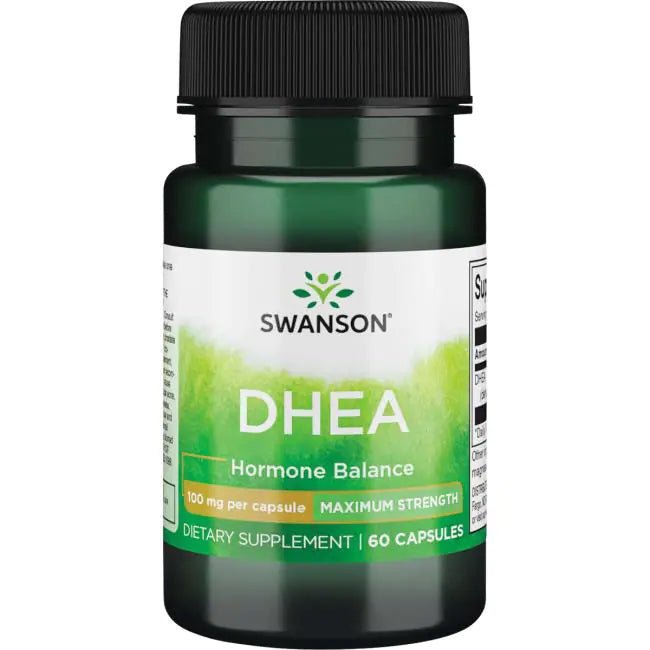 Swanson DHEA (dehydroepiandrosterone) 100mg Maximum Strength - 60 Capsules - Ome's Beauty Mart