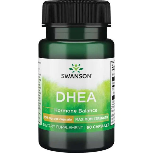 Swanson DHEA (dehydroepiandrosterone) 100mg Maximum Strength - 60 Capsules - Ome's Beauty Mart