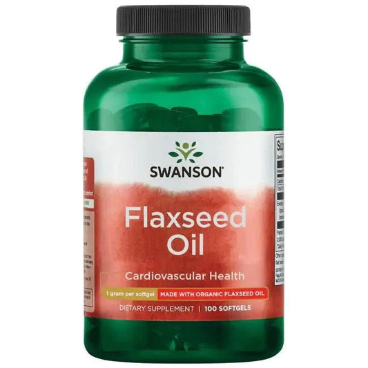 Swanson Flaxseed Oil 1000mg 100 Softgels Exp 07/2026 - Ome's Beauty Mart