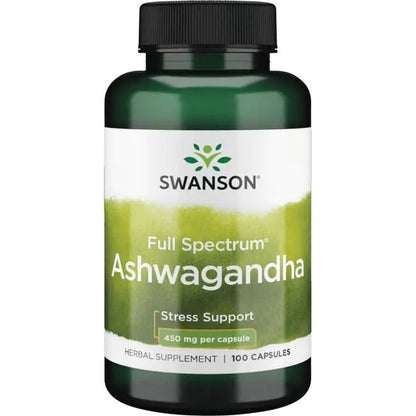 Swanson Full Spectrum Ashwagandha 450mg - 100 Capsules - Ome's Beauty Mart