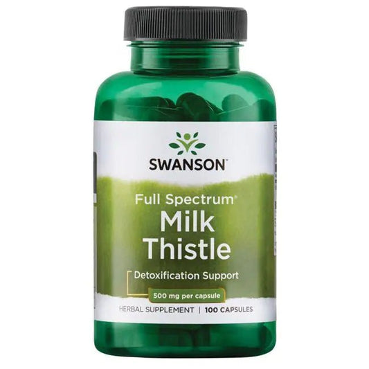 Swanson Full Spectrum Milk Thistle 100 Capsules (500mg per Capsule) - Ome's Beauty Mart