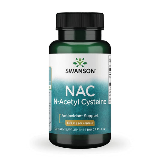 Swanson NAC N-Acetyl Cysteine - 600mg 100 Capsules Exp 02/2026 - Ome's Beauty Mart