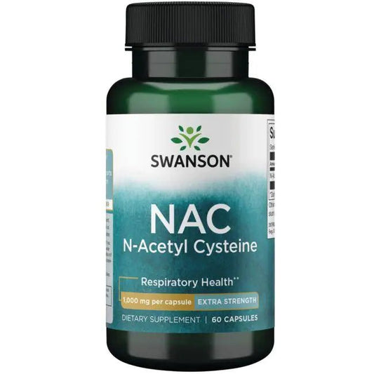 Swanson NAC N-Acetyl Cysteine - Extra Strength 1000mg 60 Capsules - Ome's Beauty Mart