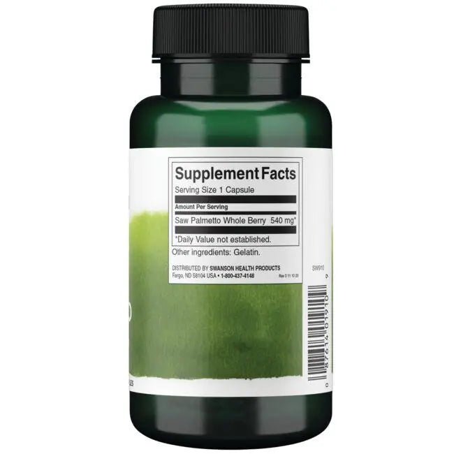 Swanson Premium- Full Spectrum Saw Palmetto 540mg 100 Capsules - Ome's Beauty Mart