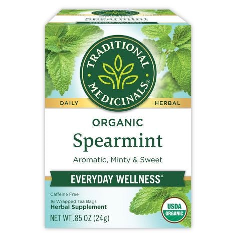 Traditional Medicinals Organic Spearmint Tea - 16 Tea bags (0.85oz/25g) Exp Dec 2026 - Ome's Beauty Mart
