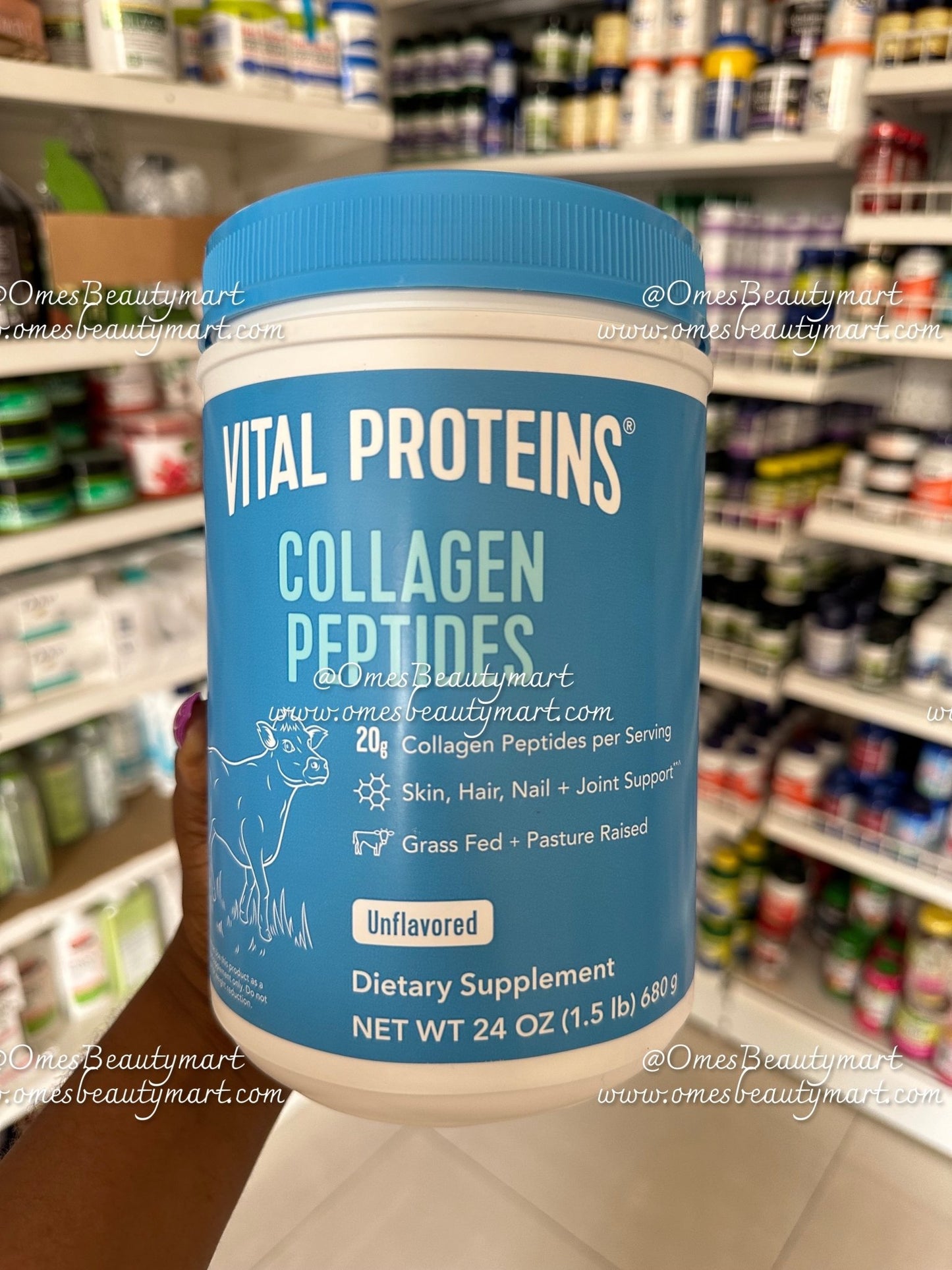 Vital Proteins Collagen Peptides, Unflavored | 20g of Collagen | 24 oz - 680g - Ome's Beauty Mart