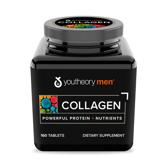 Youtheory Collagen for Men | With Biotin, Vitamin C and 18 Amino Acids, Gluten-Free Hydrolyzed Collagen | 160 Capsules Exp 06/2026 - Ome's Beauty Mart
